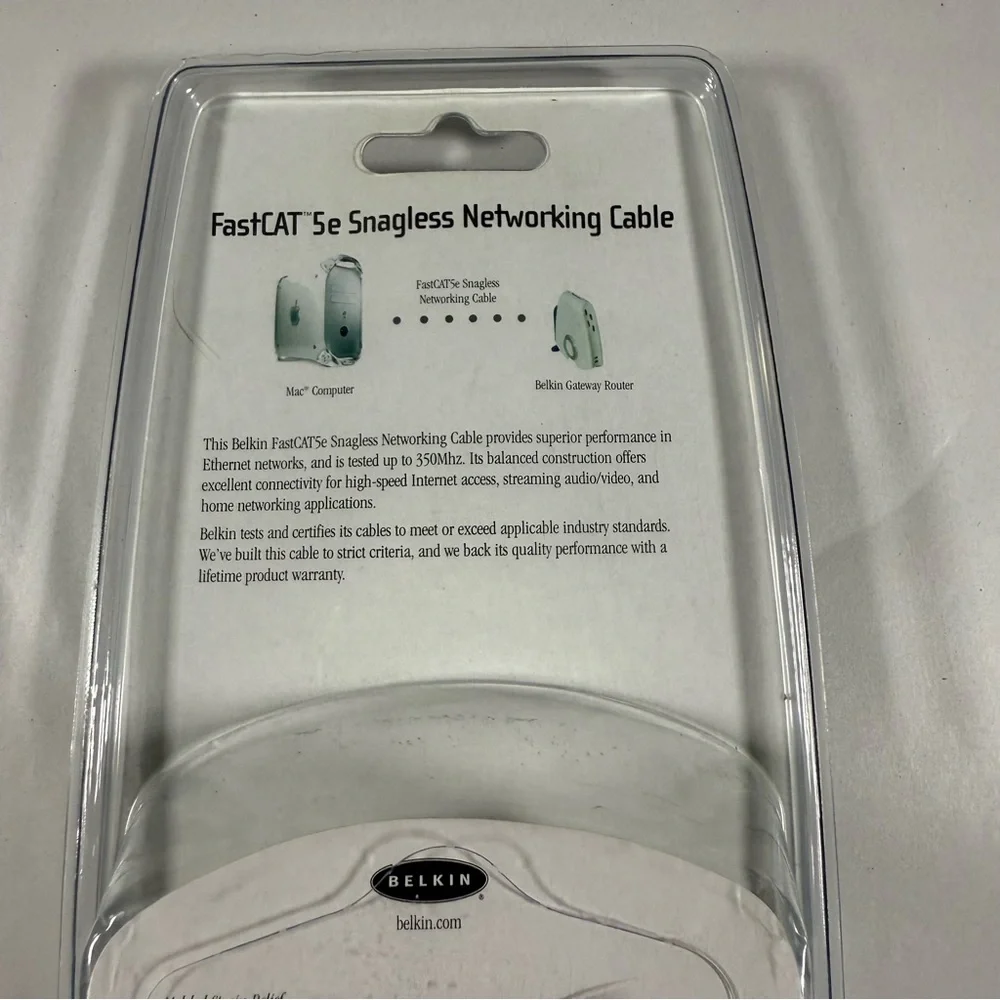 Belkin FastCAT 5e Snagless Networking 14ft Cable Mac-Router NEW Sealed
